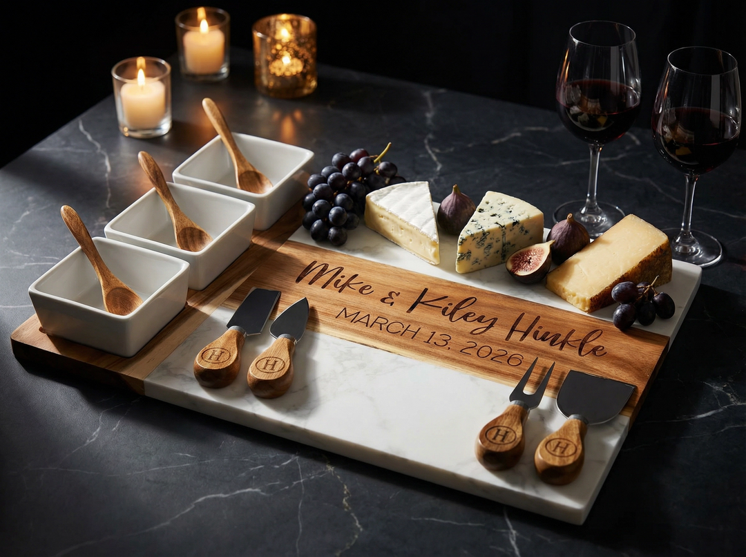 Personalized 11-Piece Charcuterie Board Gift Set | Wedding Gift for Couples