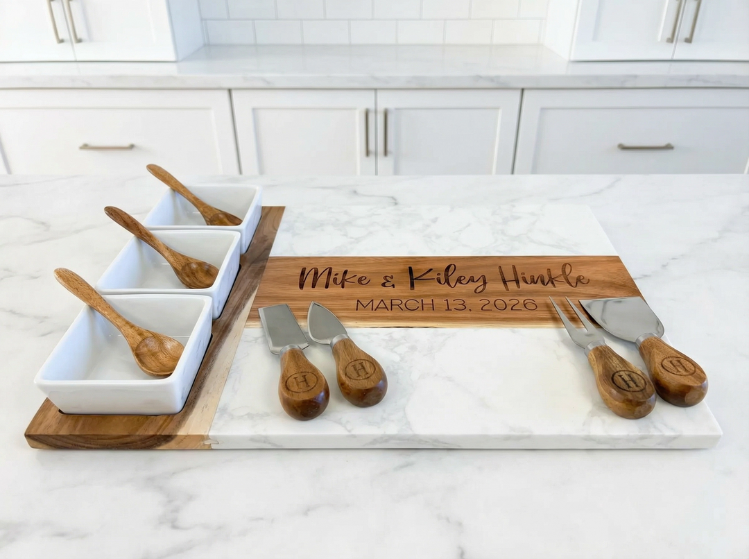 Personalized 11-Piece Charcuterie Board Gift Set | Wedding Gift for Couples
