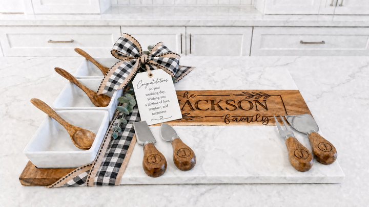 Personalized 11-Piece Charcuterie Board Gift Set | Wedding Gift for Couples