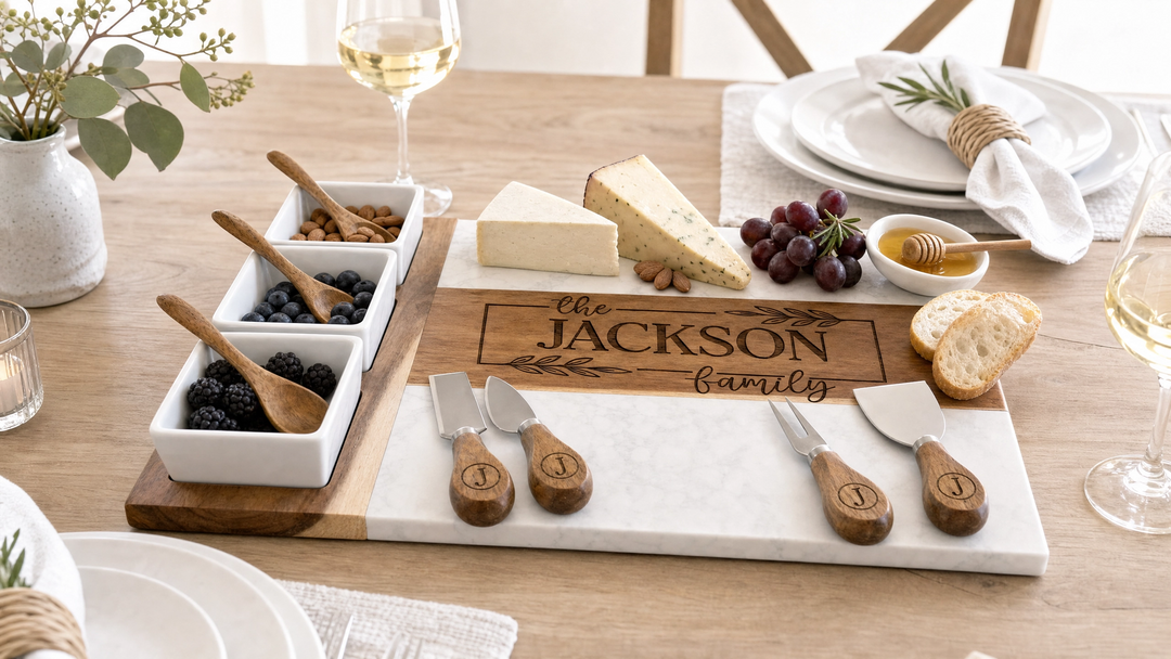 Personalized 11-Piece Charcuterie Board Gift Set | Wedding Gift for Couples