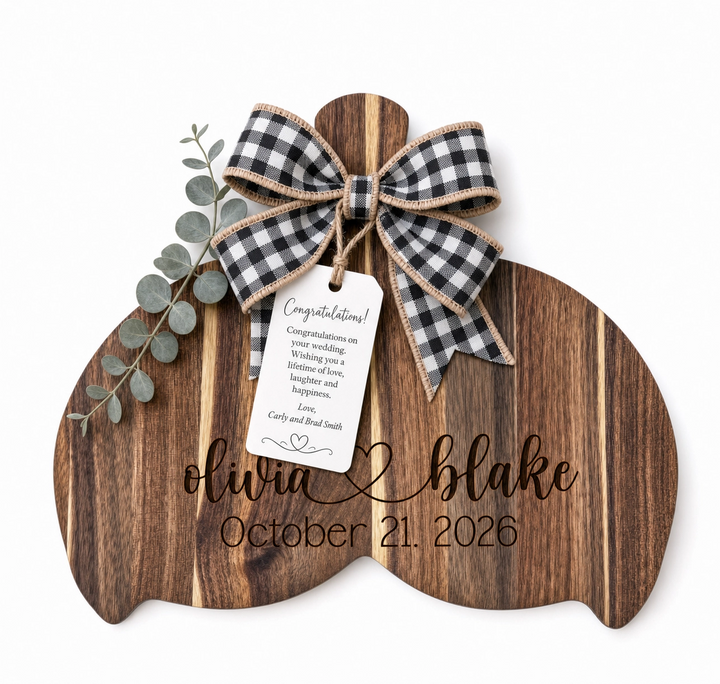 Personalized Whale Tail Cutting Board | Engraved Wedding & Housewarming Gift